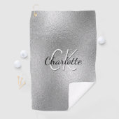 銀モノグラム名ミニマル主義者 ゴルフタオル (インサイチュ)