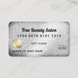 銀ユニークグリッタークレジットカード商品券 名刺