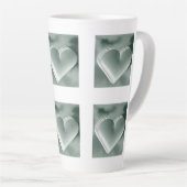 銀ユニーク3Dハート水彩手描きマグカップ カフェラテマグ (右アングル)