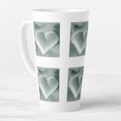 銀ユニーク3Dハート水彩手描きマグカップ カフェラテマグ (左アングル)