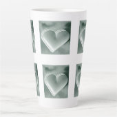 銀ユニーク3Dハート水彩手描きマグカップ カフェラテマグ (正面)