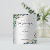 銀ユーカリ緑結婚式招待状 (スタンド正面)