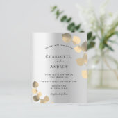 銀ユーカリ金モダン結婚式招待状 (スタンド正面)