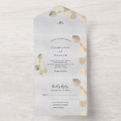 銀ユーカリ黄金結婚植物薬 オールインワン招待状 (内側)