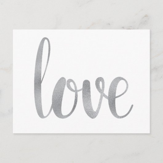 銀ラブポストカード、フォイルフォント ポストカード (正面)