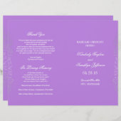 銀ヴィンテージフローラ紫結婚式 プログラム (正面/裏面)