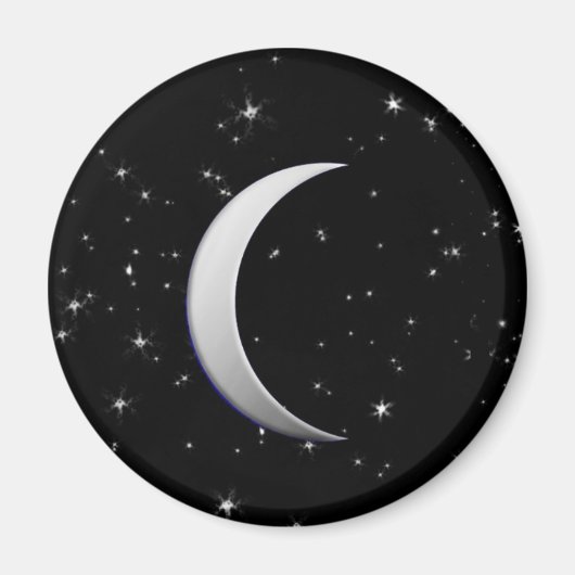 銀三日月 – 星空の背景 マグネット (正面)