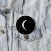 銀三日月 – 星空の背景 缶バッジ (インサイチュ)
