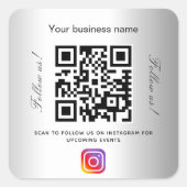 銀事業名qrコードインスタグラム スクエアシール (正面)