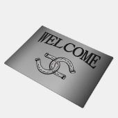 銀人気があるの恵まれた蹄鉄 ドアマット (アングル)