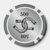 銀人気があるの恵まれた蹄鉄 ポーカーチップ (裏面)