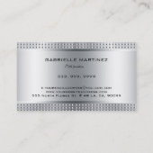 銀光沢のある金属デザイン – ステンレス鋼の外観 名刺 (裏面)