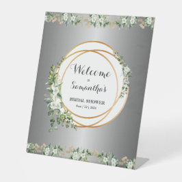 銀入り植物性至福ブライダルシャワー 台座サイン