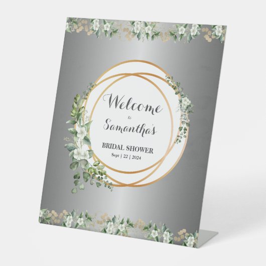 銀入り植物性至福ブライダルシャワー 台座サイン (正面)