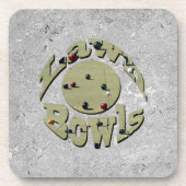 銀円形芝鉢写真ロゴ コースター (正面)