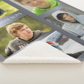 銀写真コラージュ孫のおばあちゃん シェルパブランケット (3/4)