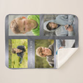 銀写真コラージュ孫のおばあちゃん シェルパブランケット (正面(横))