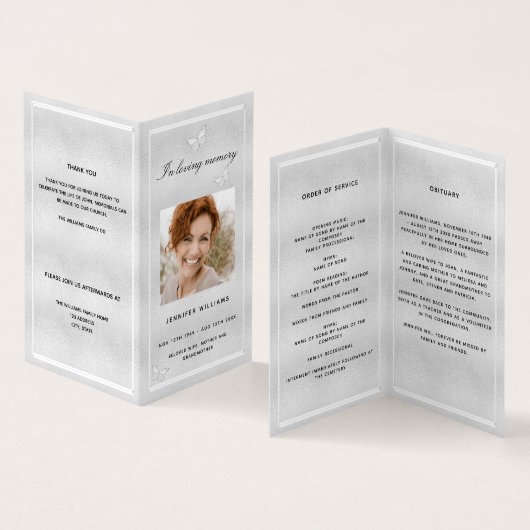 銀写真蝶の葬儀プログラム (内部&外部)