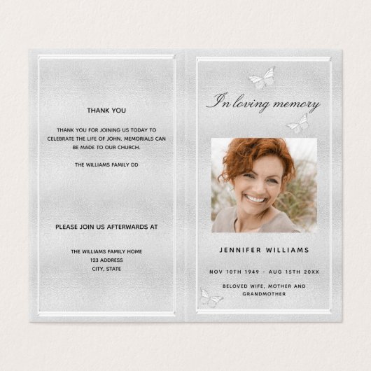 銀写真蝶の葬儀プログラム (外部フラット)