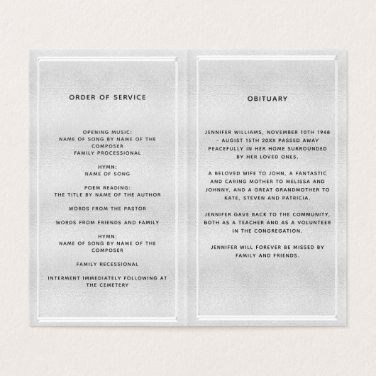 銀写真蝶の葬儀プログラム (内部フラット)