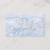 銀凍っていスノーフレーク青おむつラッフルチケット エンクロージャーカード (正面)