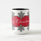 銀凍ってい結晶霜の降りた融雪マグカップ マグカップ (中央)