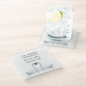 銀創立25周年ホワイトスワンは銀を愛している ガラスコースター (アングル)