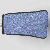 銀効果を持つ青い素朴な質感 ゴルフヘッドカバー (正面)