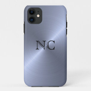 銀効果モノグラムケース iPhone 11 ケース