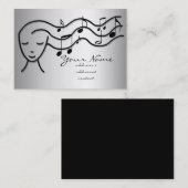 銀効果音楽ガール 名刺 (正面/裏面)