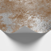 銀動揺して茶色マルーンラストラップ ラッピングペーパー (角)