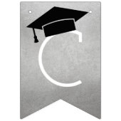 銀卒業モダンパーティーおめでとう バンティングフラッグ (第1の旗)