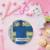 銀卒業 | Chic モダン Grad Photoパーティー ペーパープレート (パーティー)