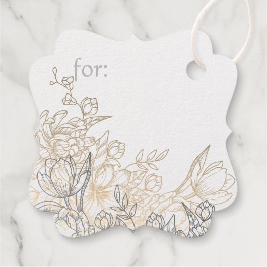 銀又は金箔ヴィンテージシャンデリアフローラ フェイバータグ (裏面)