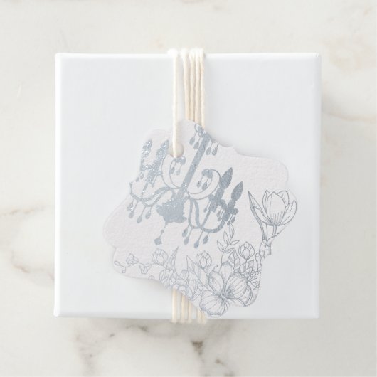 銀又は金箔ヴィンテージシャンデリアフローラ フェイバータグ (箱)