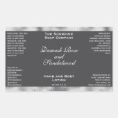 銀及びグレーフォイル化粧品ボトルラベル 長方形シール (正面)