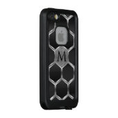 銀及び灰色の金属幾何学模様3 LifeProof iPhoneケース (裏面/右)