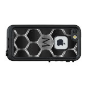 銀及び灰色の金属幾何学模様3 LifeProof iPhoneケース (裏面横)