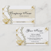 銀及び金ゴールドのジュエリーの名刺 名刺 (正面/裏面)