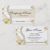 銀及び金ゴールドのジュエリーの名刺 名刺 (正面/裏面)