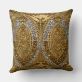 銀及び金ゴールドアールデコ模様 クッション (裏面)