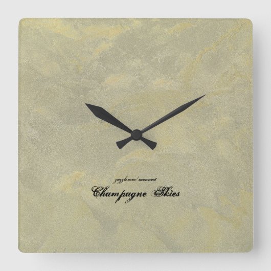 銀及び金ゴールド金属貼付剤 スクエア壁時計 (正面)