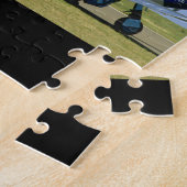 銀及び青い、P51ムスタング、Side_WWIIの飛行機 ジグソーパズル (側面)