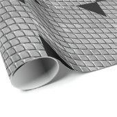 銀及び黒色金属模様包み紙 ラッピングペーパー (ロールコーナー)