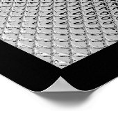 銀反射金属抽象芸術ブラック ポスター (角)