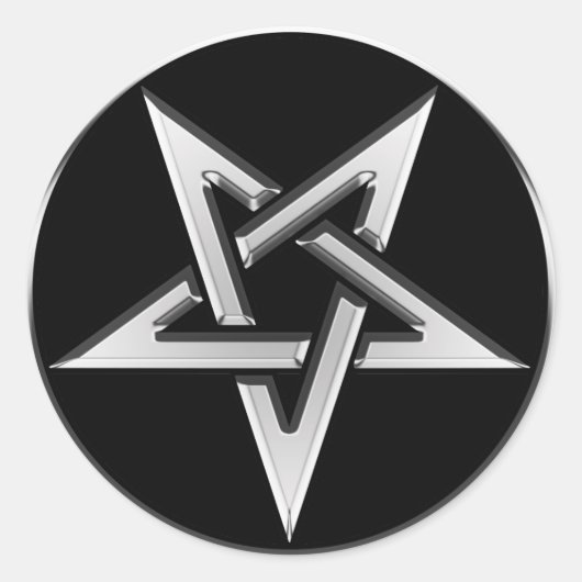 銀反転ペンタグラム ラウンドシール (正面)