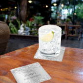 銀名エレガント誕生日 スクエアペーパーコースター