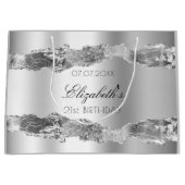 銀名優雅な誕生日パーティー ラージペーパーバッグ (正面)