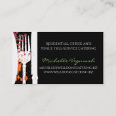 銀器のしぶきのシェフのケイタリングビジネスカード 名刺 (裏面)