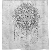 銀大理石シャワーカーテンのマンダラ シャワーカーテン (正面)